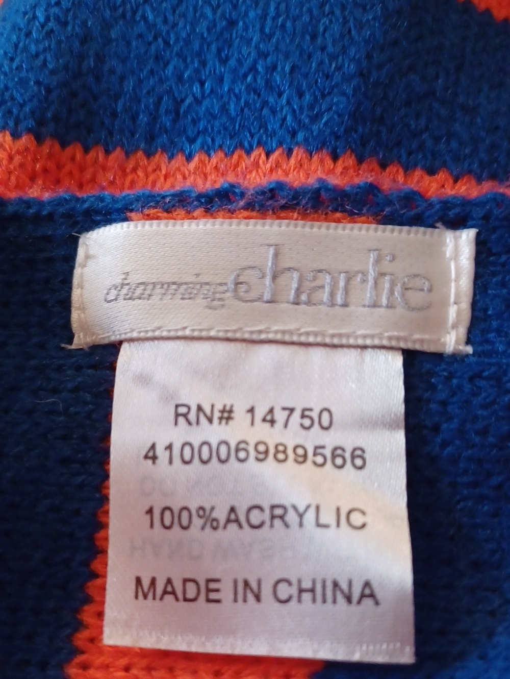 Blue And Orange Charming Charlie Winter Scarf 70" Go GATORS - Picture 2 of 3